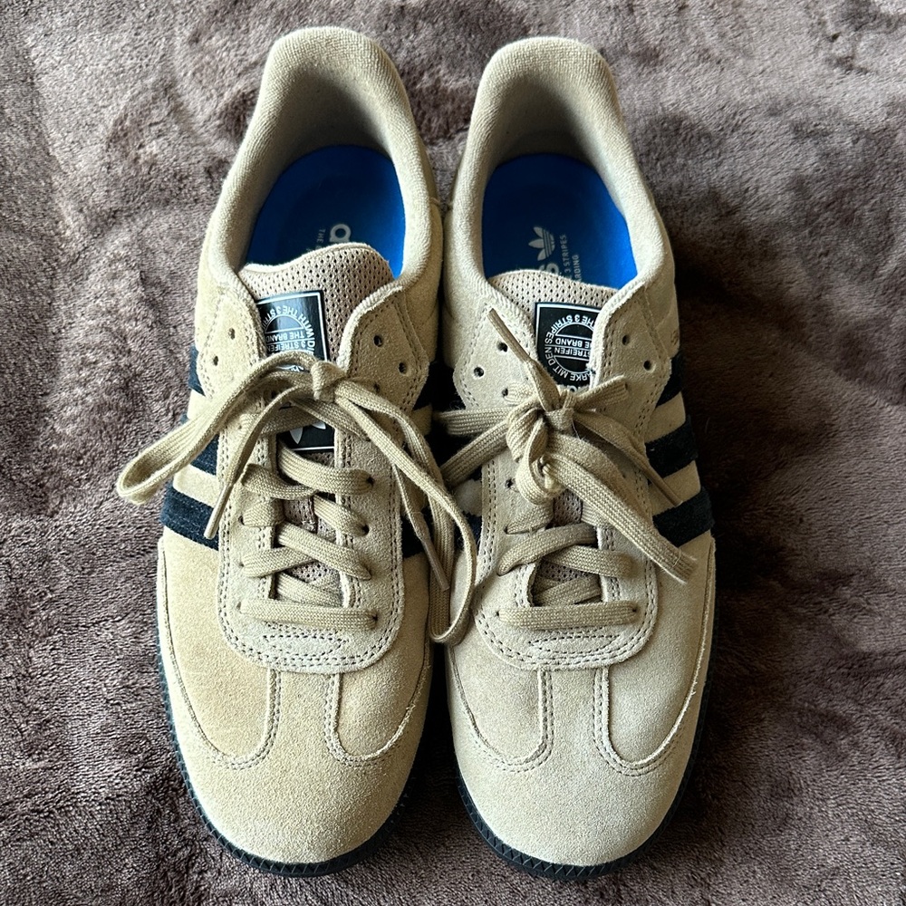 Adidas Men's Beige and Black Sneakers
